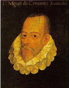 Retrato de Cervantes,1600.  Atribuido a J. de J�uregui. Real Academia Espa�ola, Madrid. Pintura al �leo.